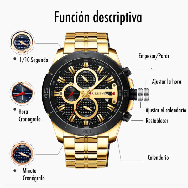 170239207217023920723.jpg Reloj Curren 8337 Hombre Cronografo Acero Inox