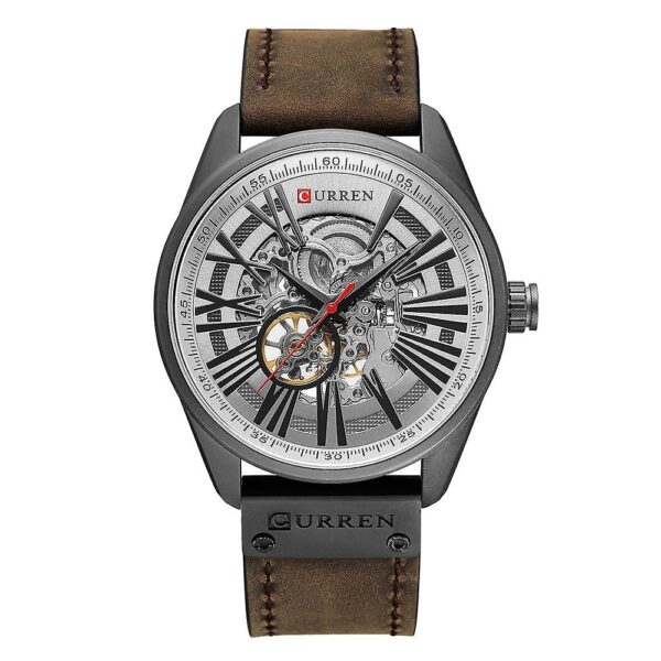 1731692890829920cafe20oscuro.jpg Reloj Curren 8299 Hombre Cuero Automatico