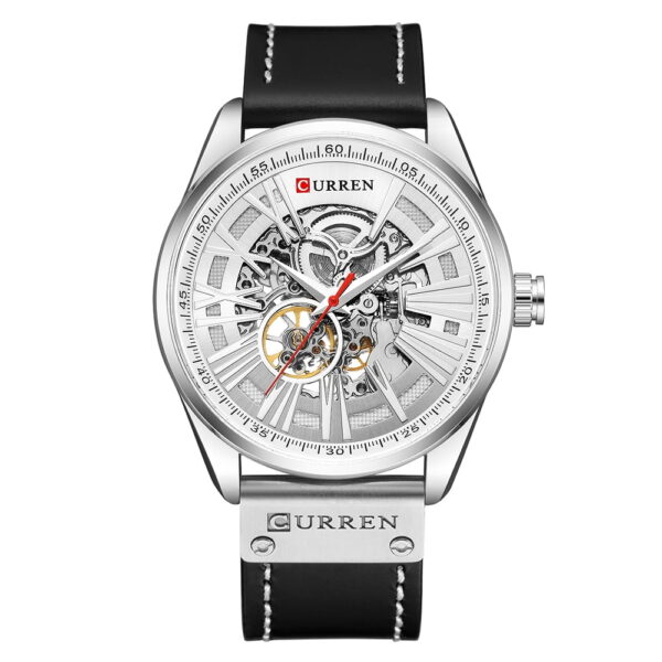 1737666935829920NEGRO20BLANCO.jpeg Reloj Curren 8299 Hombre Cuero Automatico