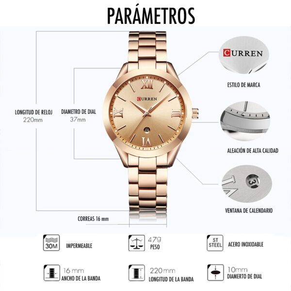 17515161485.jpg Reloj Curren 9007 Para Mujer Dama Negoci